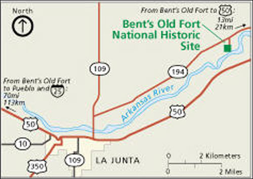 Bent's Old Fort National Historic Site, Colorado Map
