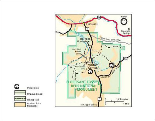 Florissant Fossil Beds National Monument, Colorado Map