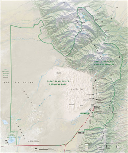 Great Sand Dunes National Park & Preserve, Colorado Map