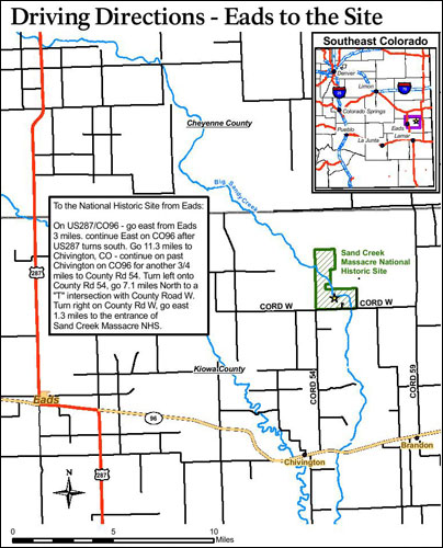 Sand Creek Massacre National Historic Site, Colorado Map