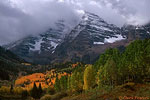 Maroon Bells in the clouds